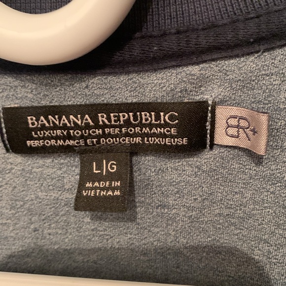 Stellar Greyish Blue Banana Republic Luxury Touch 100% Cotton Polo Shirt SZ L 🔥 - Picture 3 of 7